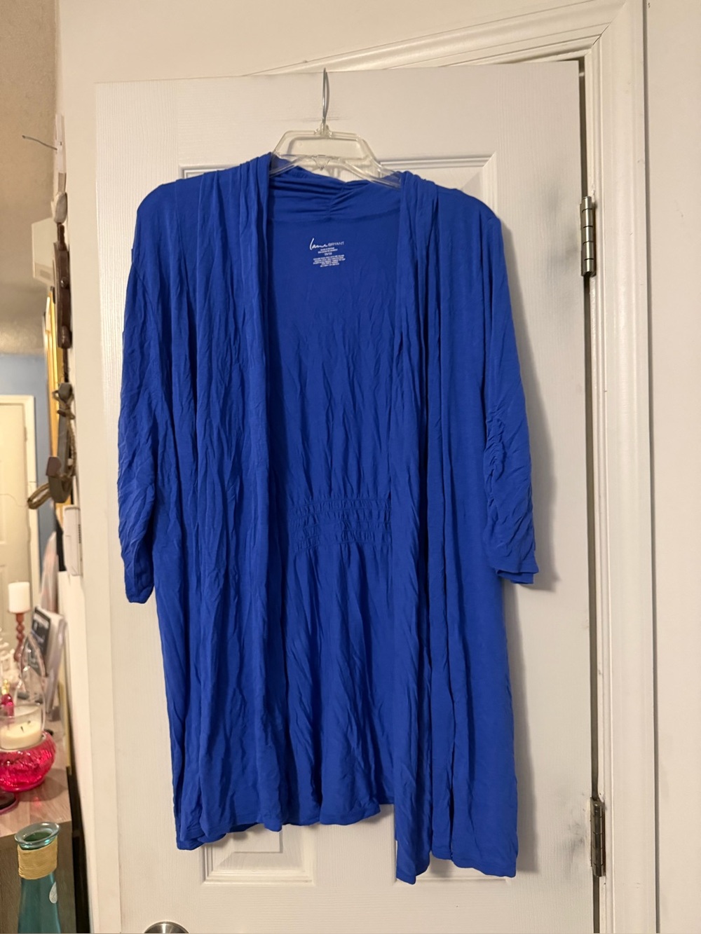 Lane Bryant Cobalt Blue Open-Front Draped Cardigan